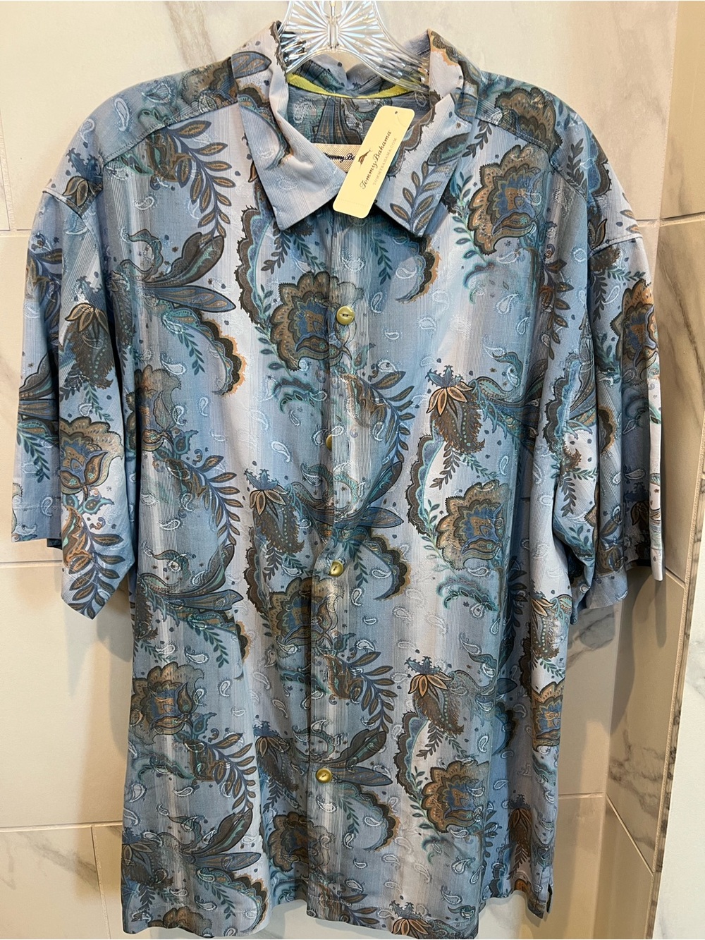 Tommy Bahama short-sleeve button-up shirt  classic paisley NWT $40